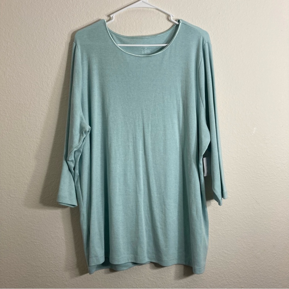 CJ Banks 3/4 Sleeve - Light Blue - NWT - Size 2XL